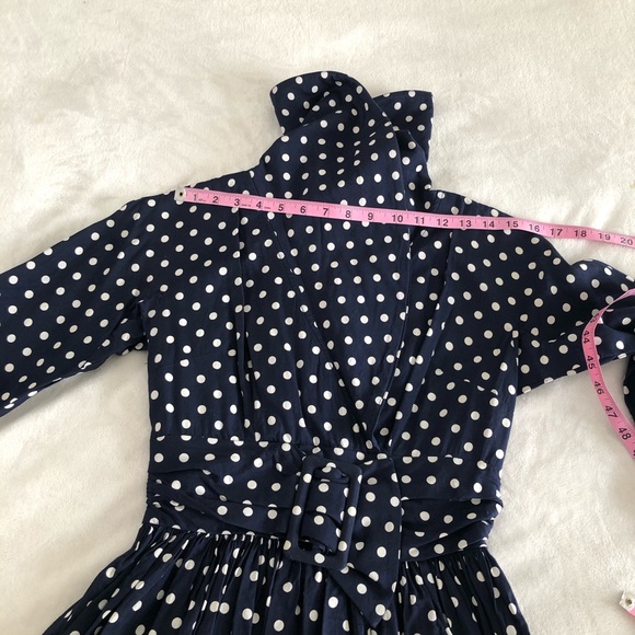VINTAGE/ 1950s belted polka dot swing dress - Picture 10 of 15